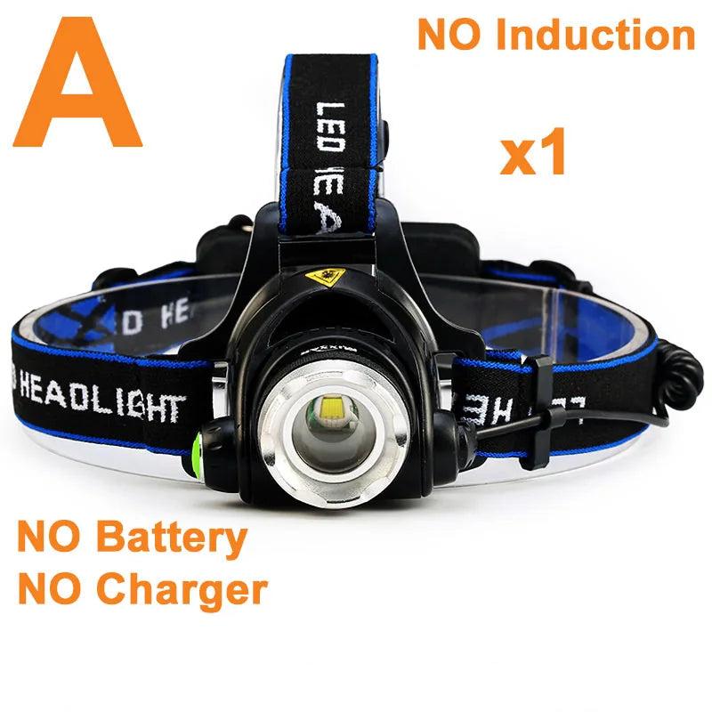 ZK30 Rechargeable LED Headlamp Headlight Head Lamp/Light Frontale 18650 Battery Head Flashlight Lanterns for Camping Running