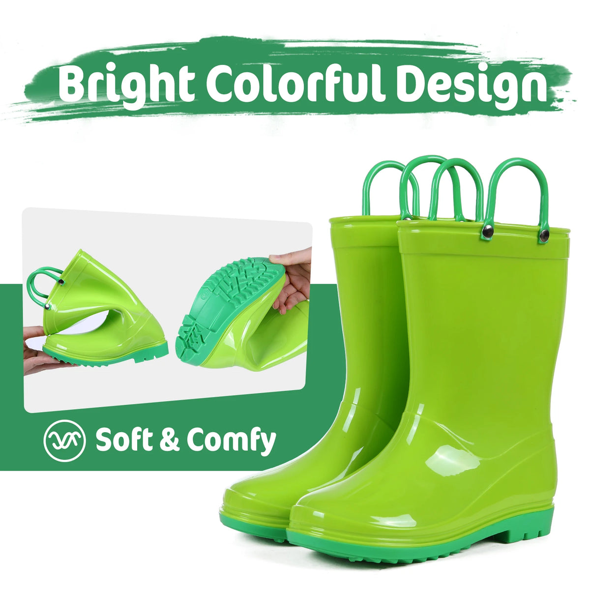 Rain Boots for Children Fashion Cute Rubber Boots Boys and Girls Waterproof Rain Boots Lovely Cartoon Kids Rain Boots