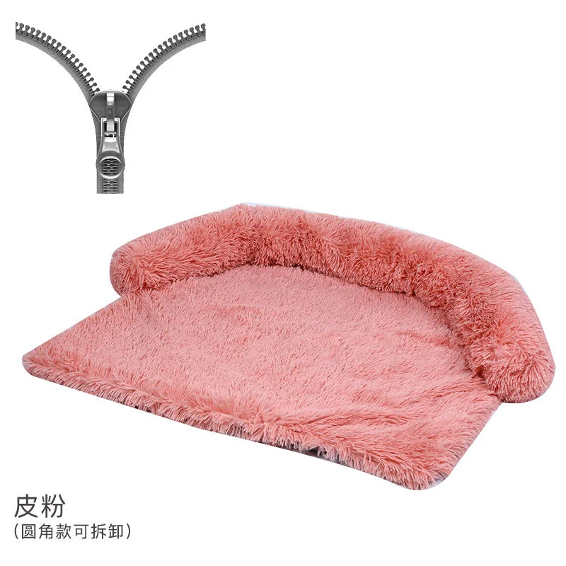 Soft Plush Dog Mat Sofa Pet Couch Mat for Dogs Plush Cushion Furniture Protector Pet Cover Removable Dog Blanket with Zipper