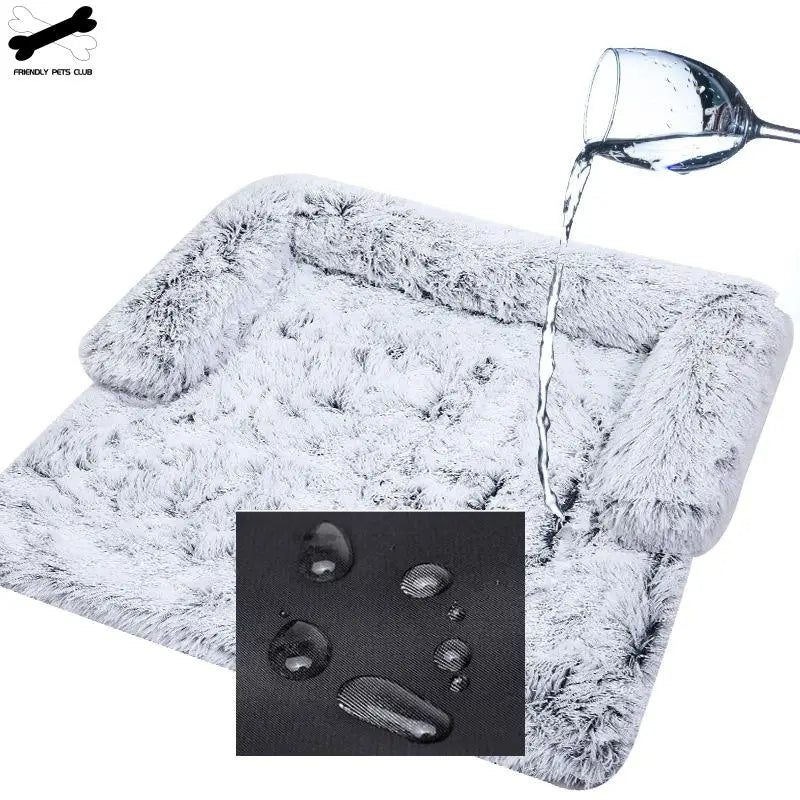 Soft Plush Dog Mat Sofa Pet Couch Mat for Dogs Plush Cushion Furniture Protector Pet Cover Removable Dog Blanket with Zipper
