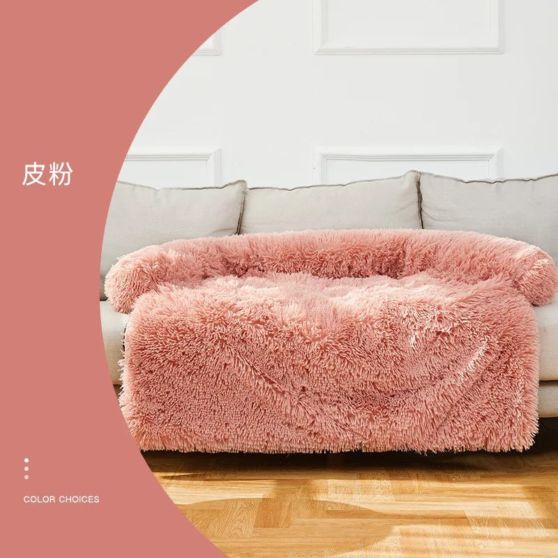 Soft Plush Dog Mat Sofa Pet Couch Mat for Dogs Plush Cushion Furniture Protector Pet Cover Removable Dog Blanket with Zipper
