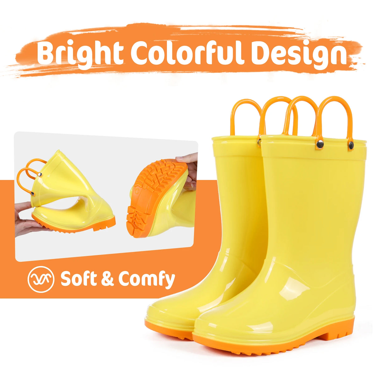 Rain Boots for Children Fashion Cute Rubber Boots Boys and Girls Waterproof Rain Boots Lovely Cartoon Kids Rain Boots