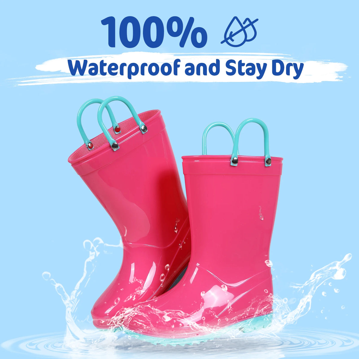 Rain Boots for Children Fashion Cute Rubber Boots Boys and Girls Waterproof Rain Boots Lovely Cartoon Kids Rain Boots