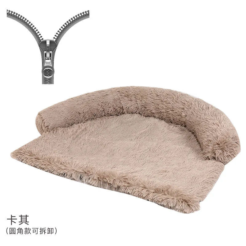 Soft Plush Dog Mat Sofa Pet Couch Mat for Dogs Plush Cushion Furniture Protector Pet Cover Removable Dog Blanket with Zipper