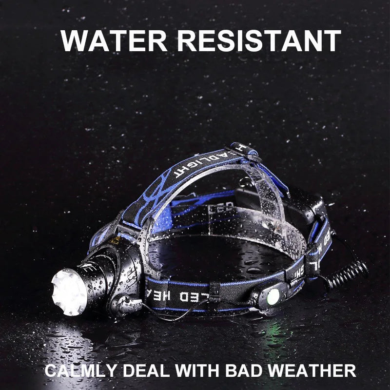 ZK30 Rechargeable LED Headlamp Headlight Head Lamp/Light Frontale 18650 Battery Head Flashlight Lanterns for Camping Running