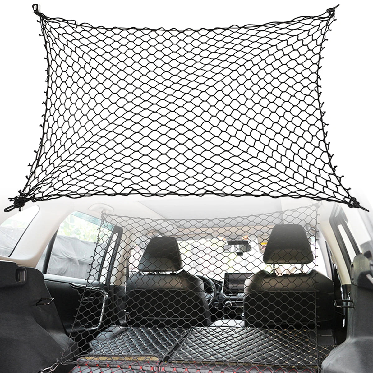 Car Dog Barrier Net with Hooks Durable Dog Car Safety Barrier Net Reusable Foldable Dog Fence Barrier for Cars Suvs Trucks Vans