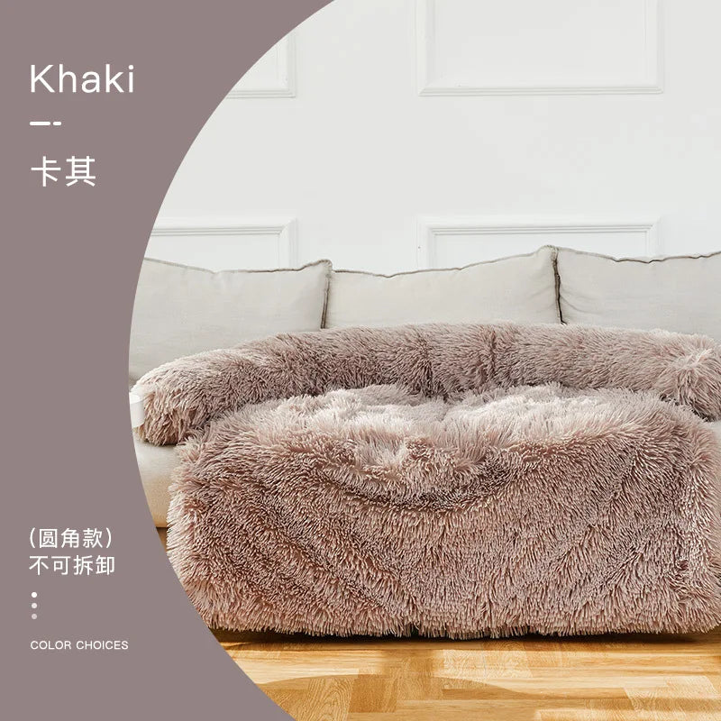 Soft Plush Dog Mat Sofa Pet Couch Mat for Dogs Plush Cushion Furniture Protector Pet Cover Removable Dog Blanket with Zipper