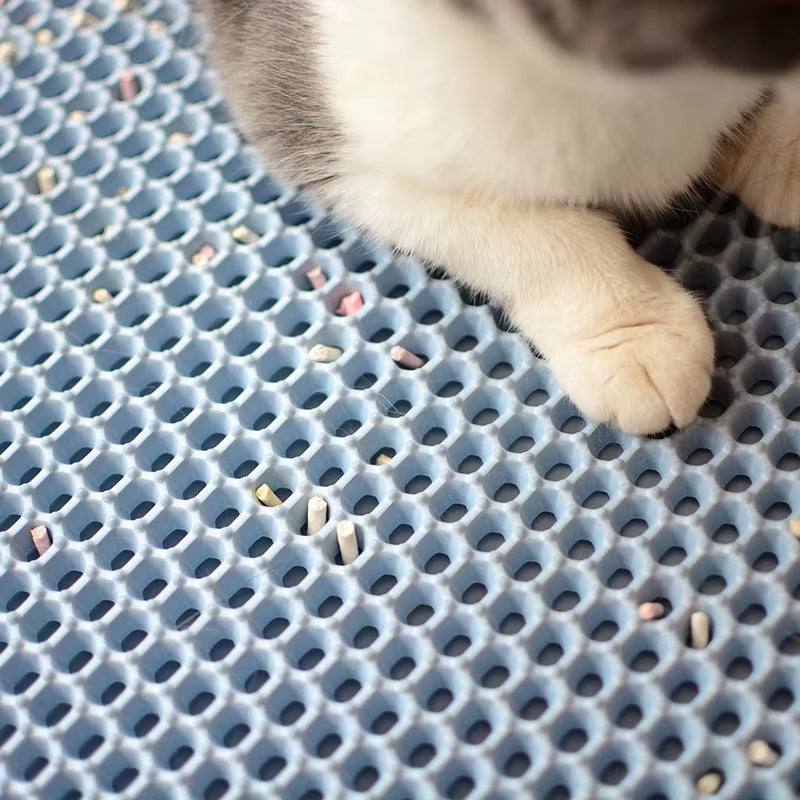 Waterproof Pet Cat Litter Mat Foldable EVA Double-Layer Cats Mat Bottom Non-Slip Pet Litter Cat Mat Layer Pet Litter Catcher Mat