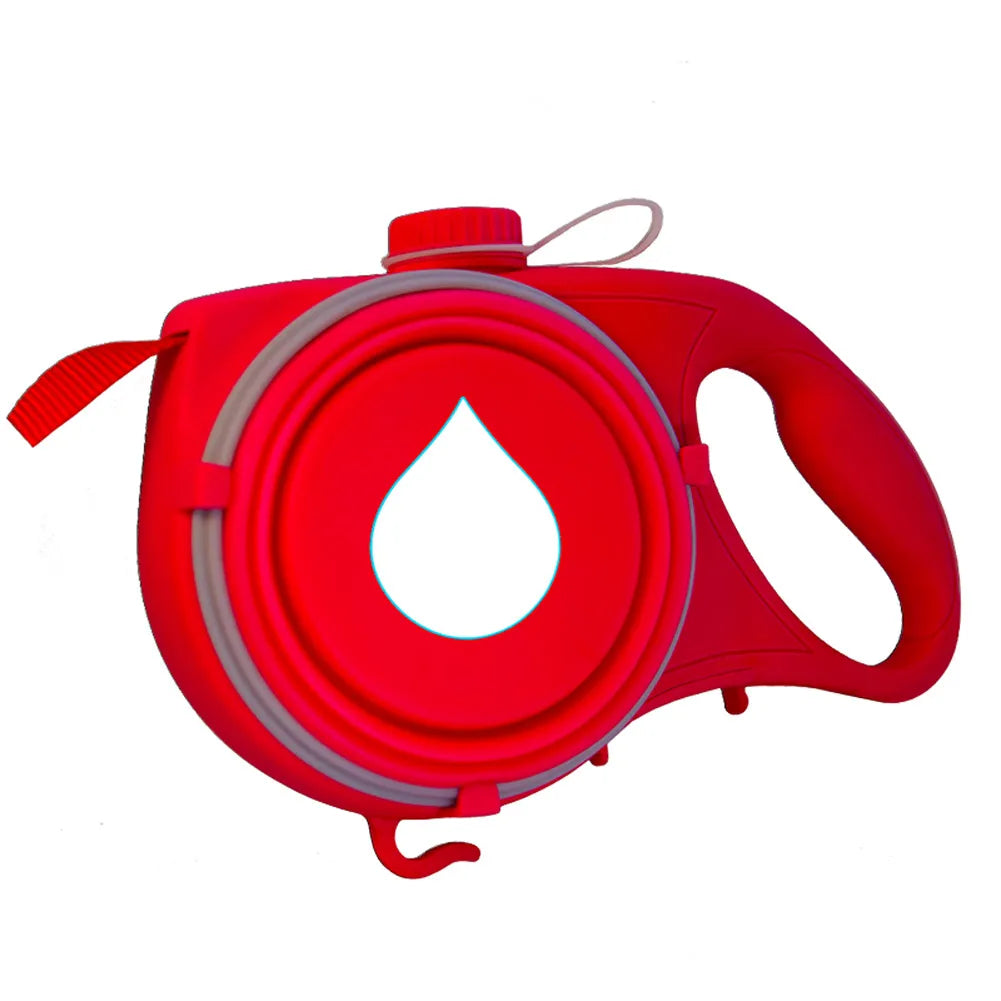 Multifunction Small Pet Dog Leash Rope for Big Dog Collar with Built-In Water Bottle Bowl Waste Bag Dispenser Dog Accessories