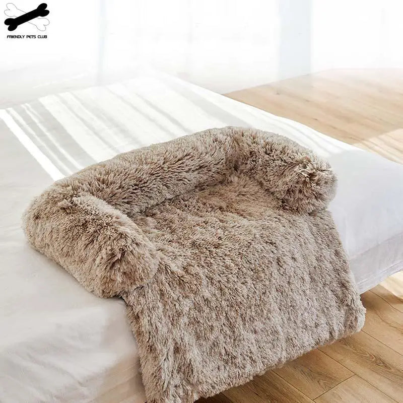 Soft Plush Dog Mat Sofa Pet Couch Mat for Dogs Plush Cushion Furniture Protector Pet Cover Removable Dog Blanket with Zipper
