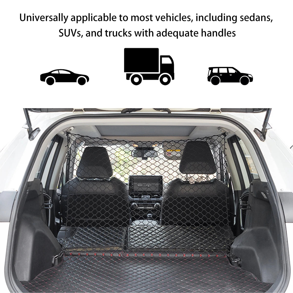 Car Dog Barrier Net with Hooks Durable Dog Car Safety Barrier Net Reusable Foldable Dog Fence Barrier for Cars Suvs Trucks Vans