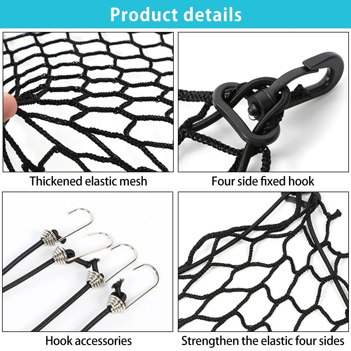 Car Dog Barrier Net with Hooks Durable Dog Car Safety Barrier Net Reusable Foldable Dog Fence Barrier for Cars Suvs Trucks Vans