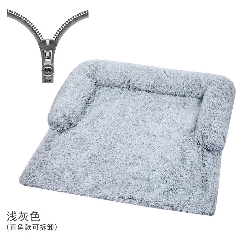 Soft Plush Dog Mat Sofa Pet Couch Mat for Dogs Plush Cushion Furniture Protector Pet Cover Removable Dog Blanket with Zipper