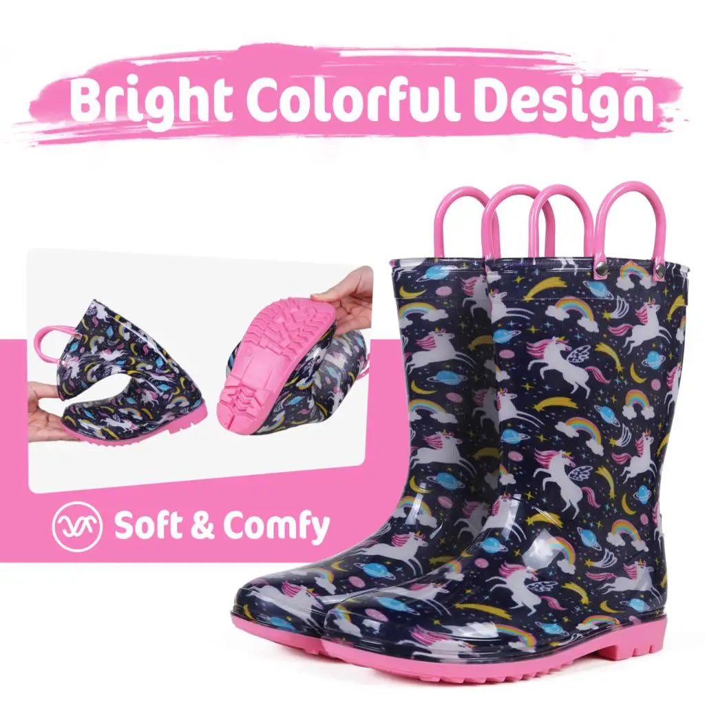 Rain Boots for Children Fashion Cute Rubber Boots Boys and Girls Waterproof Rain Boots Lovely Cartoon Kids Rain Boots