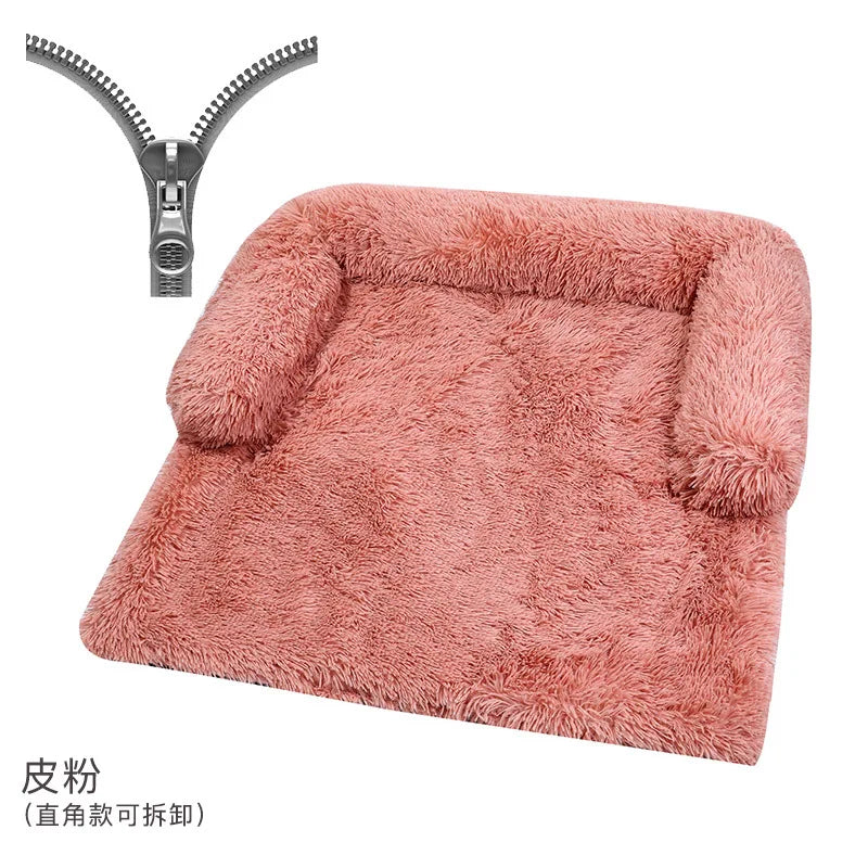 Soft Plush Dog Mat Sofa Pet Couch Mat for Dogs Plush Cushion Furniture Protector Pet Cover Removable Dog Blanket with Zipper