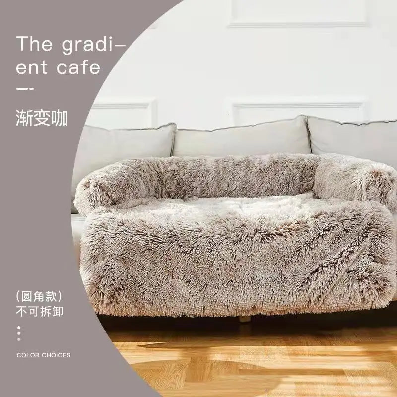 Soft Plush Dog Mat Sofa Pet Couch Mat for Dogs Plush Cushion Furniture Protector Pet Cover Removable Dog Blanket with Zipper