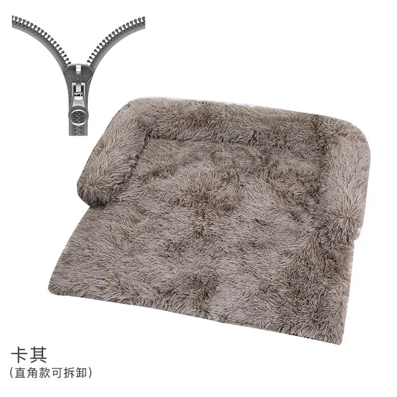 Soft Plush Dog Mat Sofa Pet Couch Mat for Dogs Plush Cushion Furniture Protector Pet Cover Removable Dog Blanket with Zipper