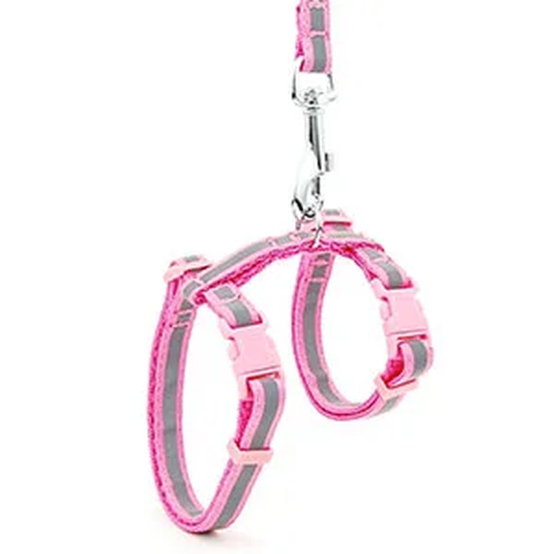 Reflective Nylon Cat Pet Collar Harness Leash Adjustable Bright Kitten Puppy Halter Collar Dog Pet Harness Belt