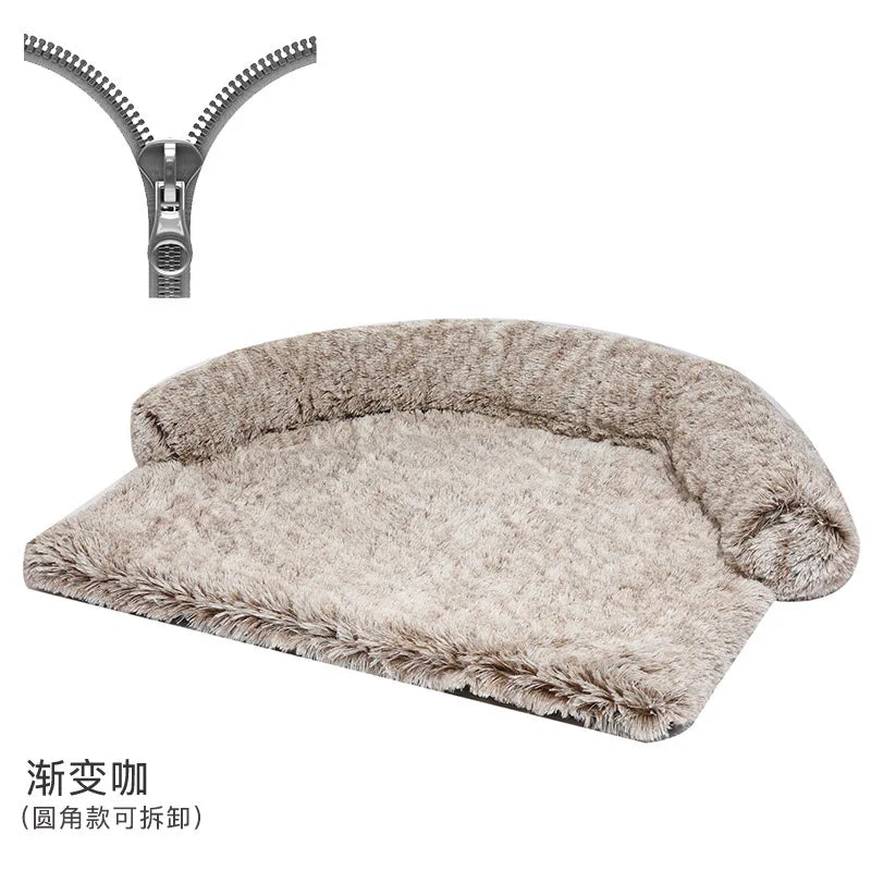 Soft Plush Dog Mat Sofa Pet Couch Mat for Dogs Plush Cushion Furniture Protector Pet Cover Removable Dog Blanket with Zipper