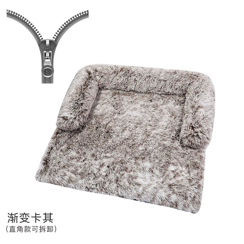 Soft Plush Dog Mat Sofa Pet Couch Mat for Dogs Plush Cushion Furniture Protector Pet Cover Removable Dog Blanket with Zipper