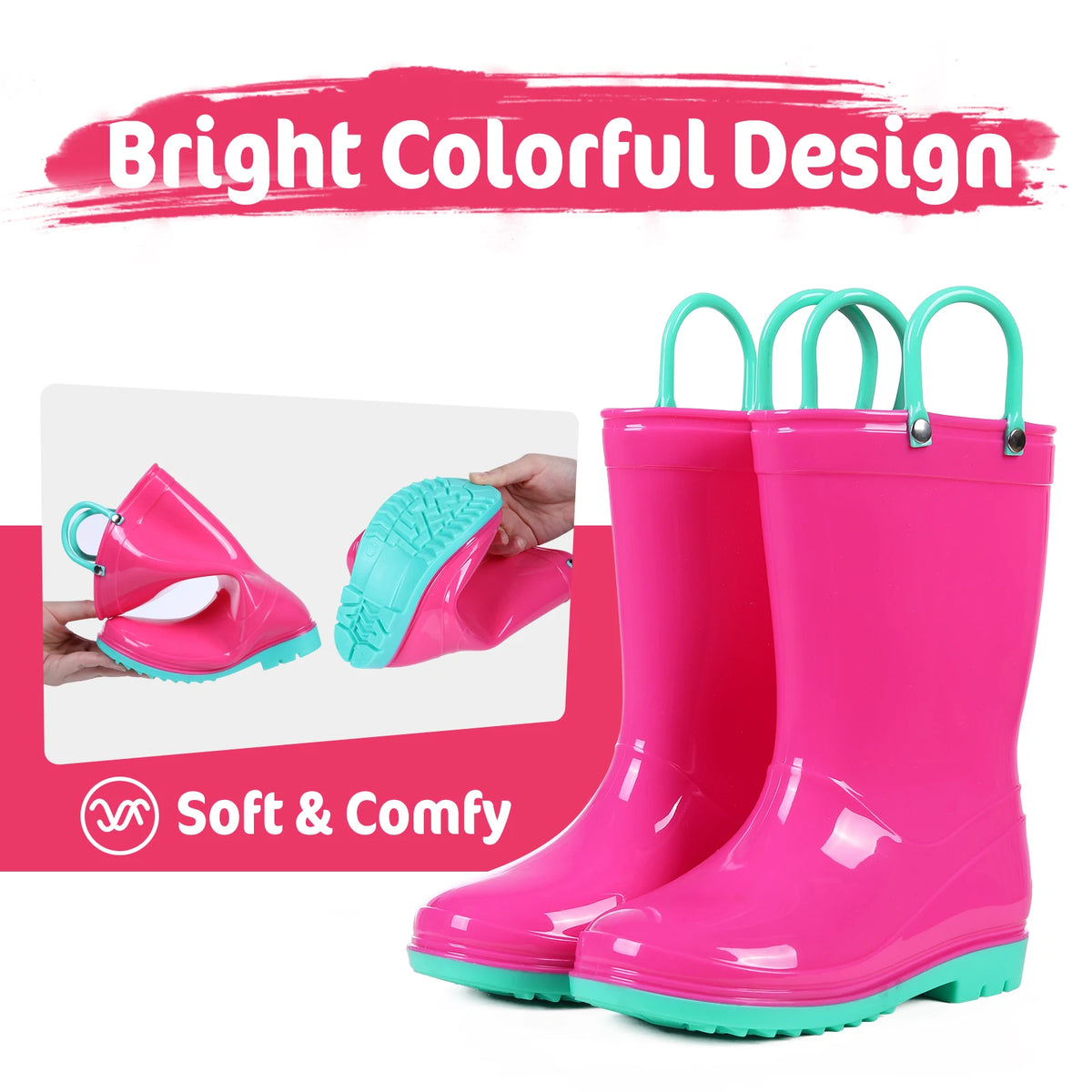 Rain Boots for Children Fashion Cute Rubber Boots Boys and Girls Waterproof Rain Boots Lovely Cartoon Kids Rain Boots