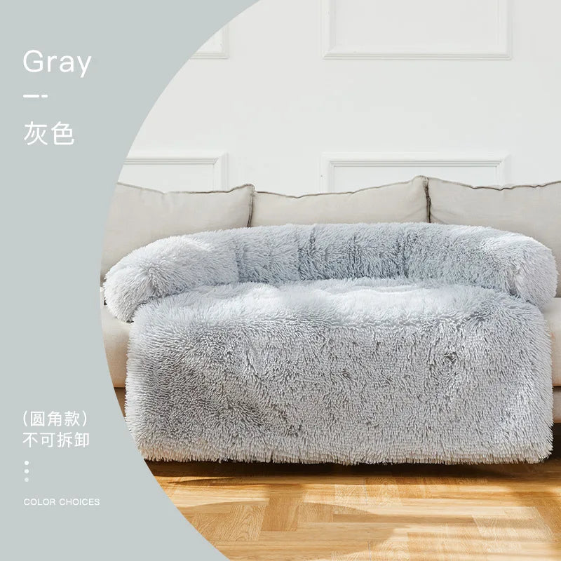 Soft Plush Dog Mat Sofa Pet Couch Mat for Dogs Plush Cushion Furniture Protector Pet Cover Removable Dog Blanket with Zipper